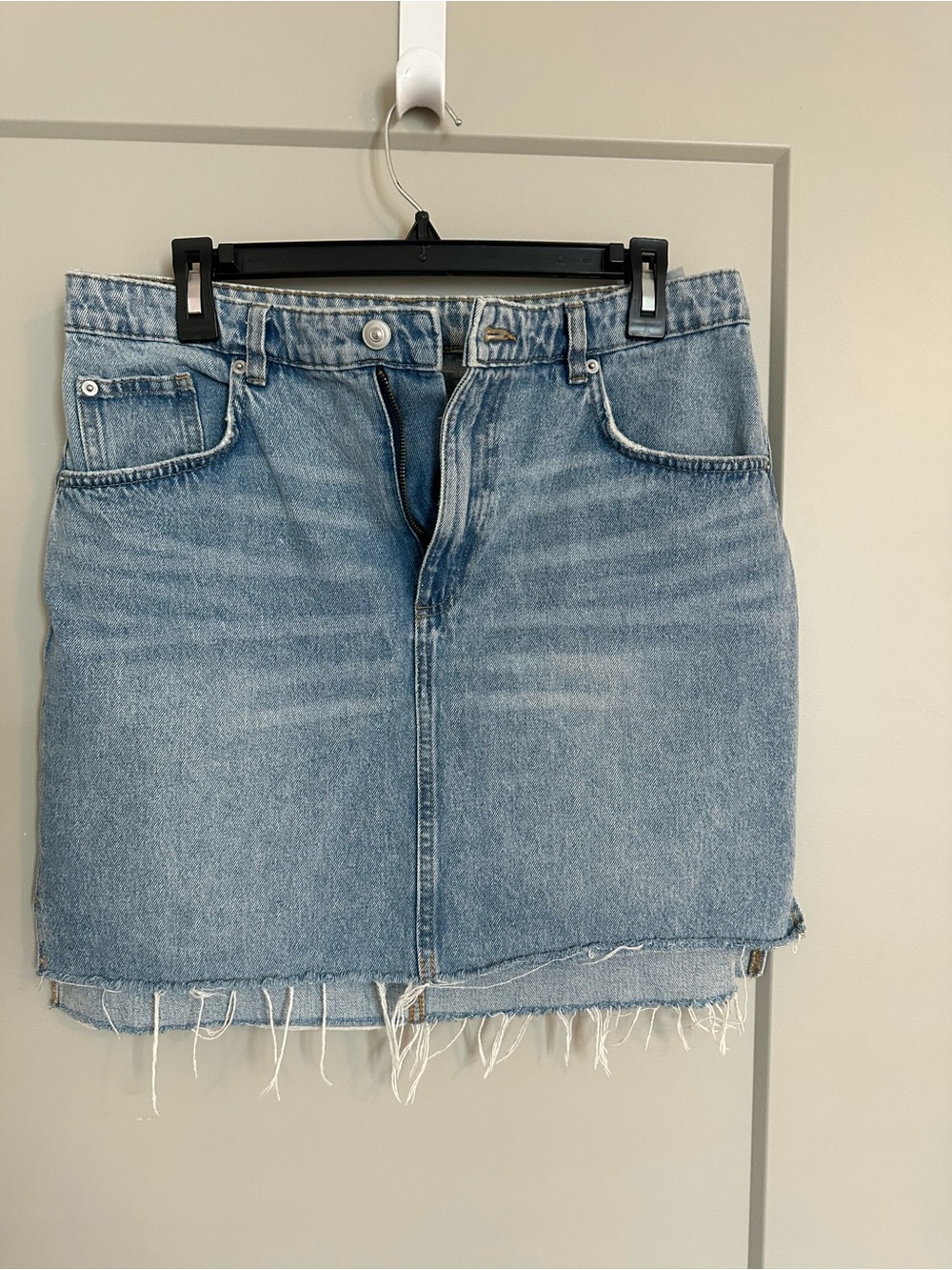 H&M Light Blue Denim Mini Skirt - 100% Cotton